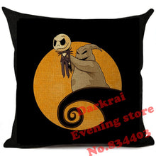 Load image into Gallery viewer, Nightmare Before Christmas Cartoon Skull Jack Printed Cushion Cover Halloween Decorative Sofa Car Throw Pillow Home Decor Pillow