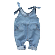 Load image into Gallery viewer, Summer Suspender Pants Children Denim Solid Pattern Sleeveless Pants Overalls Trousers 4M-2Yrs Outfit