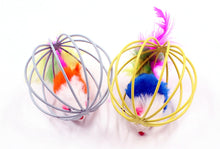 Load image into Gallery viewer, 1pc Cat Toy Stick Feather Wand With Bell Mouse Cage Toys Plastic Artificial Colorful Cat Teaser Toy Pet Supplies Random Color