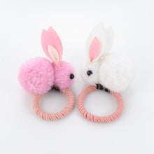 Load image into Gallery viewer, Cute animal hair ball rabbit hair ring female rubber band elastic hair bands Korean headwear children hair Accessories ornaments