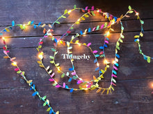Load image into Gallery viewer, Tiny leaves garland fairy light led copper wire Battery string lights for Wedding forest Table Christmas home party Decoration