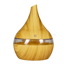 Load image into Gallery viewer, KBAYBO 300ml USB Electric Aroma air diffuser wood grain Ultrasonic air humidifier cool mist maker with 7 colors lights for home