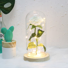 Load image into Gallery viewer, 6 Colour Beauty And The Beast Red Rose In A Glass Dome On A Wooden Base For Valentine's Gifts LED Rose Lamps Christmas