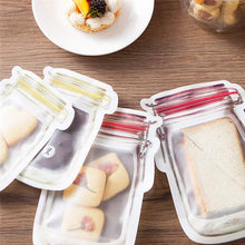 Load image into Gallery viewer, Reusable Mason Jar Bottles Bags Nuts Candy Cookies Bag Seal Fresh Food Storage Bag Snacks Zipper Sealed Kitchen Organizer