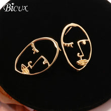 Load image into Gallery viewer, BICUX New Fashion Round Dangle Drop Korean Earrings For Women Geometric Round Heart Gold Earring Wedding Jewelry
