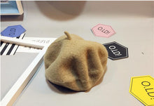 Load image into Gallery viewer, Autumn South Korea Children Baby Hat Beret British Painter Bud Of Pure Wool Cap Korean Tide Newborn Photography Props