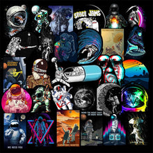 Load image into Gallery viewer, 50 Pcs Outer Space Stickers for Laptop Car Motorcycle Skateboard Fridge Luggage Backpack Phone Bike Decal Cool Creative Stickers