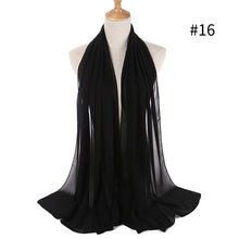 Load image into Gallery viewer, women plain bubble chiffon scarf hijab wrap printe solid color shawls headband muslim hijabs scarves/scarf 60 colors