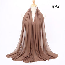 Load image into Gallery viewer, women plain bubble chiffon scarf hijab wrap printe solid color shawls headband muslim hijabs scarves/scarf 60 colors