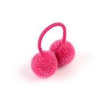 Load image into Gallery viewer, 14pcs/lot 1.4" Small Solid Double Fur Ball With Elastic Rope Handmade Hair Band For Kids Girls Hair Accessories