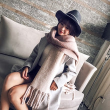 Load image into Gallery viewer, Mingjiebihuo Korean new fashion long scarf shawl female autumn and winter new color mixed wild warm thick fringed scarf