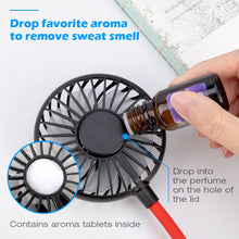 Load image into Gallery viewer, Portable 1200 2000 mAre USB Mini Fan Neck Fan Rechargeable Small Portable Sports Fan light Usb Desk Hand Air Conditioner cooler
