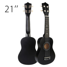 Load image into Gallery viewer, Ukulele Combo 21 Ukulele Black Soprano 4 Strings Uke Hawaii Bass Stringed Musical Instrument Set Kits+Tuner+String+Strap+Bag