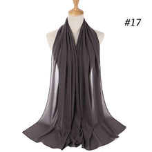 Load image into Gallery viewer, women plain bubble chiffon scarf hijab wrap printe solid color shawls headband muslim hijabs scarves/scarf 60 colors