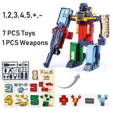 Load image into Gallery viewer, 15PCS Assembling Building Blocks Educational Toys Action Figure Transformation Number Robot Deformation Robot Toy for Children
