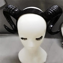 Load image into Gallery viewer, Handmade Sheep horn Headband Hairband Accessory Demon Evil Gothic Lolita Cosplay Halloween Headwear Prop