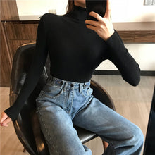 Load image into Gallery viewer, 2020 Autumn Winter Thick Sweater Women Knitted Ribbed Pullover Sweater Long Sleeve Turtleneck Slim Jumper Soft Warm Pull Femme