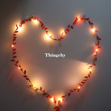 Load image into Gallery viewer, Tiny leaves garland fairy light led copper wire Battery string lights for Wedding forest Table Christmas home party Decoration
