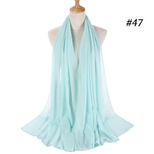 Load image into Gallery viewer, women plain bubble chiffon scarf hijab wrap printe solid color shawls headband muslim hijabs scarves/scarf 60 colors