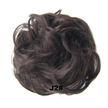 Load image into Gallery viewer, Delice Women's Wrap On Messy Bun Curly Scrunchie Chignon With Rubber Band Brown Black Synthetic Hair Ring