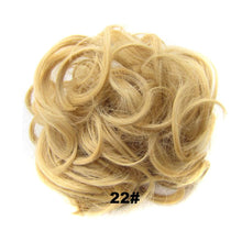 Load image into Gallery viewer, Delice Women's Wrap On Messy Bun Curly Scrunchie Chignon With Rubber Band Brown Black Synthetic Hair Ring