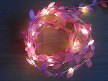 Load image into Gallery viewer, Tiny leaves garland fairy light led copper wire Battery string lights for Wedding forest Table Christmas home party Decoration
