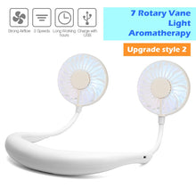 Load image into Gallery viewer, Portable 1200 2000 mAre USB Mini Fan Neck Fan Rechargeable Small Portable Sports Fan light Usb Desk Hand Air Conditioner cooler