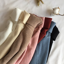 Load image into Gallery viewer, 2020 Autumn Winter Thick Sweater Women Knitted Ribbed Pullover Sweater Long Sleeve Turtleneck Slim Jumper Soft Warm Pull Femme
