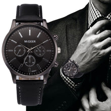 Load image into Gallery viewer, Men's Watch Retro Design Leather Band Analog Alloy Quartz Wrist Watch MiGEER Men's Watches Male Clock Hot Relogio Masculino 30X