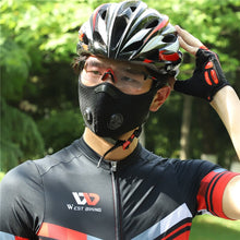 Load image into Gallery viewer, WEST BIKING Cycling Face Mask Sport Training Mask PM2.5 Anti-pollution Running Mask Activated Carbon Filter Washable Mask