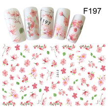 Load image into Gallery viewer, Flower Series Nail Water Decal Stickers Sakura Daisy Lavender Floral Pattern Transfer Sticker Nail Art Decoration