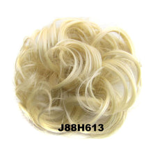Load image into Gallery viewer, Delice Women's Wrap On Messy Bun Curly Scrunchie Chignon With Rubber Band Brown Black Synthetic Hair Ring