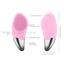 Load image into Gallery viewer, Mini Electric Facial Cleansing Brush Silicone Sonic Face Cleaner Deep Pore Cleaning Skin Massager Face Cleansing Brush Device