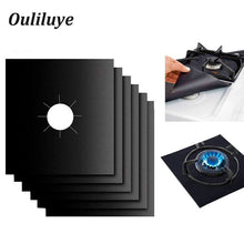 Load image into Gallery viewer, 4PCS/Set Reusable Non-stick Self Adhesive Foil Cleaning Mat For Gas Stove Protectors Cover Sheeting Kitchen Gas Stove Accessorie