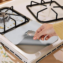 Load image into Gallery viewer, 4PCS/Set Reusable Non-stick Self Adhesive Foil Cleaning Mat For Gas Stove Protectors Cover Sheeting Kitchen Gas Stove Accessorie