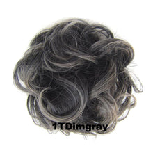 Load image into Gallery viewer, Delice Women's Wrap On Messy Bun Curly Scrunchie Chignon With Rubber Band Brown Black Synthetic Hair Ring