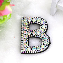 Load image into Gallery viewer, A-Z 1pcs Rhinestone English Alphabet Letter Applique 3D Iron On letters Patch For Clothing Badge Paste For Clothes Bag Shoes