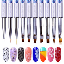 Load image into Gallery viewer, NICOLE DIARY UV Gel Brush Liner Painting Pen Acrylic Drawing Brush for Nails Gradient Rhinestone Handle Nail Art Tool