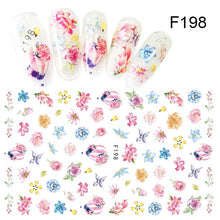Load image into Gallery viewer, Flower Series Nail Water Decal Stickers Sakura Daisy Lavender Floral Pattern Transfer Sticker Nail Art Decoration