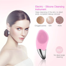 Load image into Gallery viewer, Mini Electric Facial Cleansing Brush Silicone Sonic Face Cleaner Deep Pore Cleaning Skin Massager Face Cleansing Brush Device