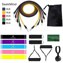 Load image into Gallery viewer, 11Pcs Elastic Resistance Fitness Bands Set Expander Yoga Exercise Rubber Tubes Band Stretch Training Home Gyms Workout Pull Rope