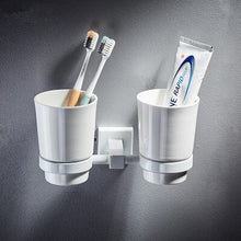 Load image into Gallery viewer, Bathroom Accessories Set,Paper Holder,Towel Bar,towel rack,Towel Hanger,Towel Rail White Brass Square bathroom Hardware set