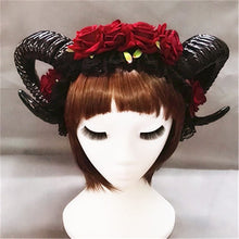 Load image into Gallery viewer, Handmade Sheep horn Headband Hairband Accessory Demon Evil Gothic Lolita Cosplay Halloween Headwear Prop