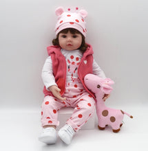 Load image into Gallery viewer, bebe doll reborn toddler 47cm soft silicone reborn baby dolls soft body lifelike menina Christmas surprice girl gifts doll
