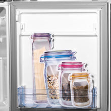 Load image into Gallery viewer, Reusable Mason Jar Bottles Bags Nuts Candy Cookies Bag Seal Fresh Food Storage Bag Snacks Zipper Sealed Kitchen Organizer