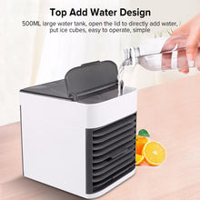 Load image into Gallery viewer, Mini Home Air Conditioner Portable Air Conditioning Personal Space Air Cooler USB Rechargeable Humidifier Air Cooling Desk Fan