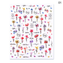 Load image into Gallery viewer, Flower Series Nail Water Decal Stickers Sakura Daisy Lavender Floral Pattern Transfer Sticker Nail Art Decoration