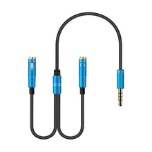 Load image into Gallery viewer, 3.5mm Mic Headphone Splitter Audio Cable Male to 2 Female Headphone Audio Cord Line