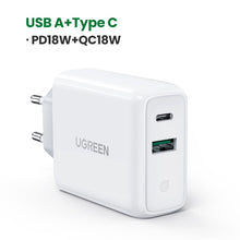 Load image into Gallery viewer, Ugreen 36W Fast USB Charger Quick Charge 4.0 3.0 Type C PD Fast Charging for iPhone 12 USB Charger with QC 4.0 3.0 Phone Charger