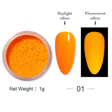 Load image into Gallery viewer, 1Box Sugar Nail Powder Glitter Nail Dust Powder Laser Gradient Nail Pigment Coloful Glitter Nail Art Decoration Accessories